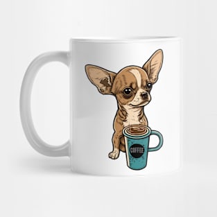 Cute Coffee And Chihuahuas Graphic Dog Owner and Lovers Mug